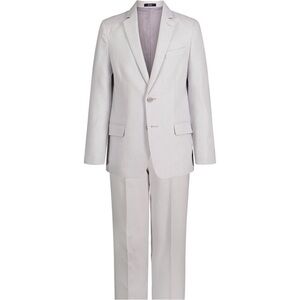 Nautica Big Boys Pindot 2 Piece Suit Set Light Grey, boy suit top and bottom 16